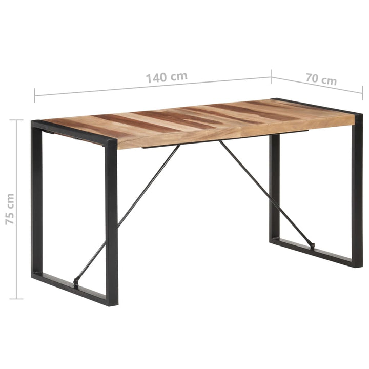 spisebord 140x70x75 cm massivt træ