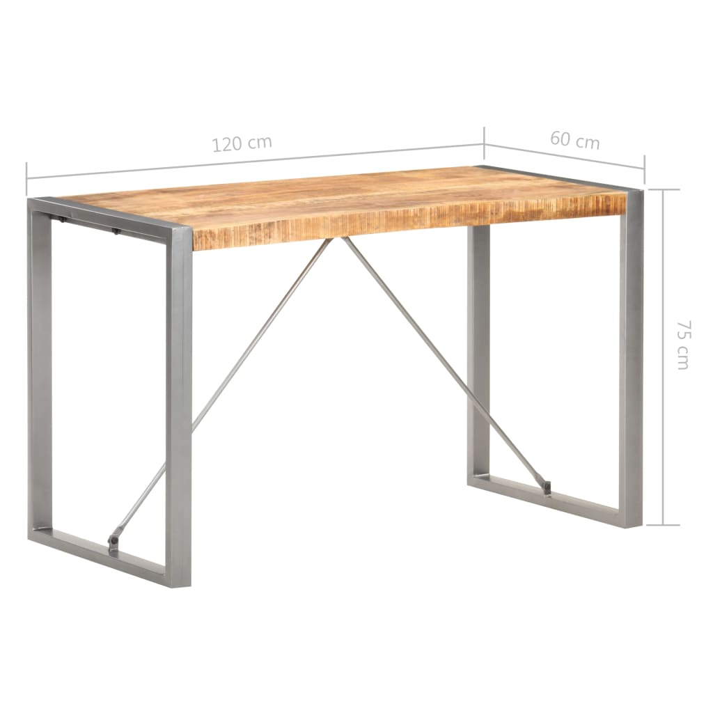 spisebord 120x60x75 cm massivt ru mangotræ