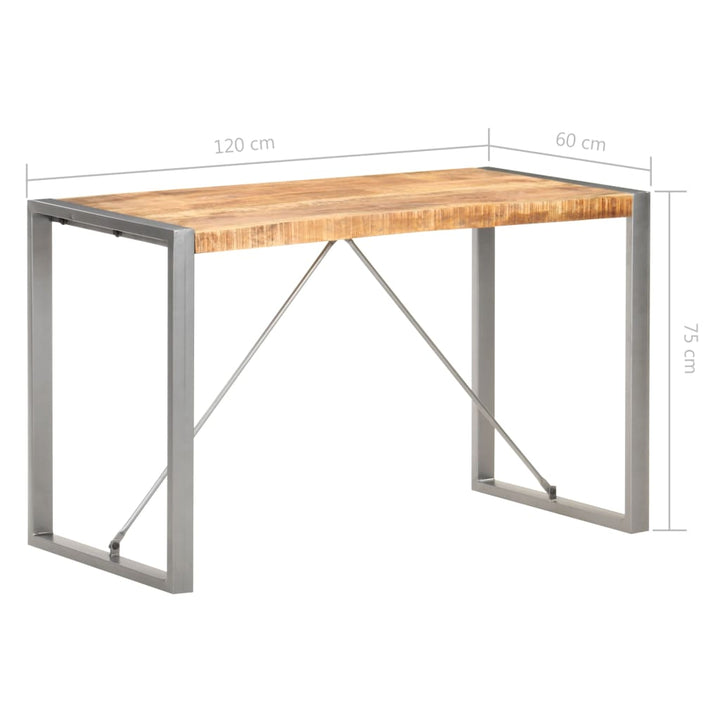 spisebord 120x60x75 cm massivt ru mangotræ