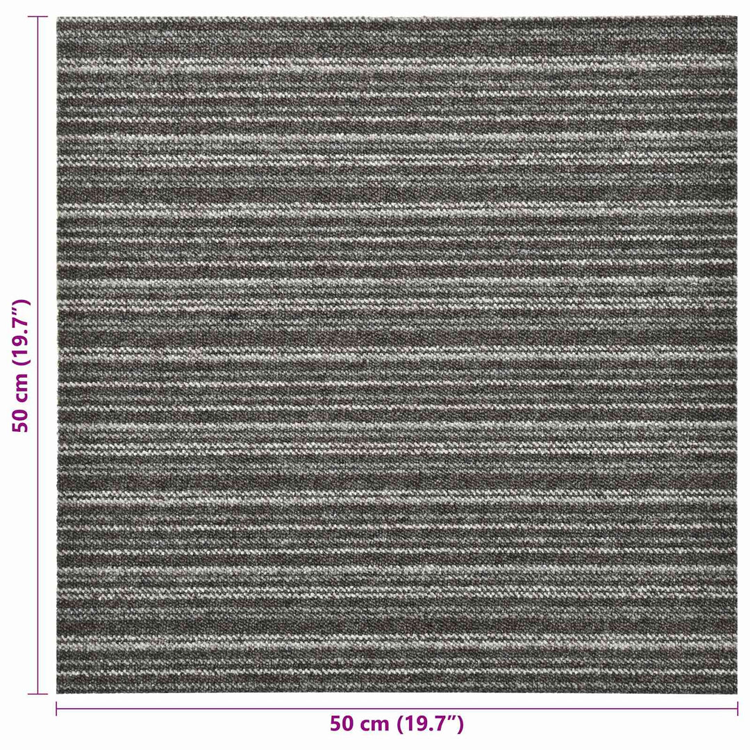 Tæppe 20 pcs Stribet antracit 50 x 50 cm 100% Polypropylen