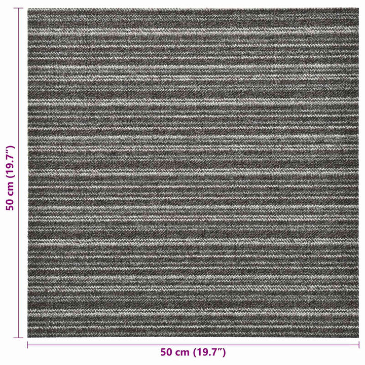 Tæppe 20 pcs Stribet antracit 50 x 50 cm 100% Polypropylen