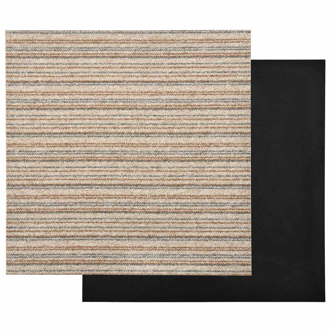 Tæppe 20 pcs Stribet beige 50 x 50 cm 100% Polypropylen