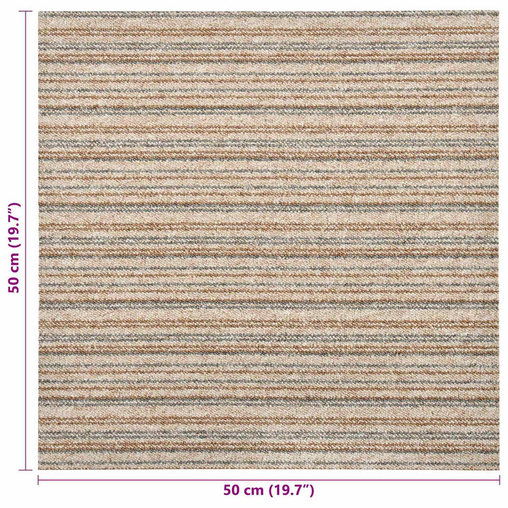 Tæppe 20 pcs Stribet beige 50 x 50 cm 100% Polypropylen