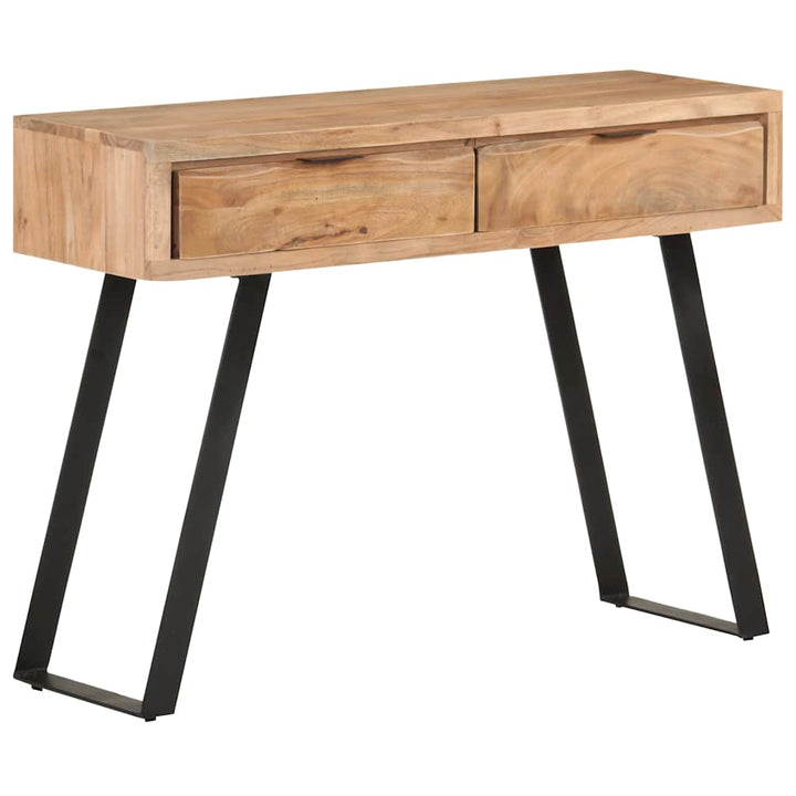 konsolbord 100x35x76 cm massivt akacietræ med naturlige kanter