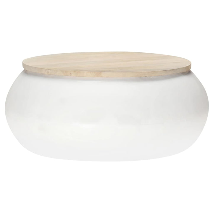 sofabord 68x68x30 cm massivt mangotræ hvid
