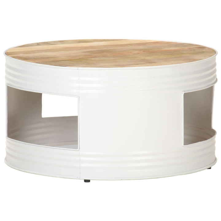 sofabord 68x68x36 cm massivt mangotræ hvid