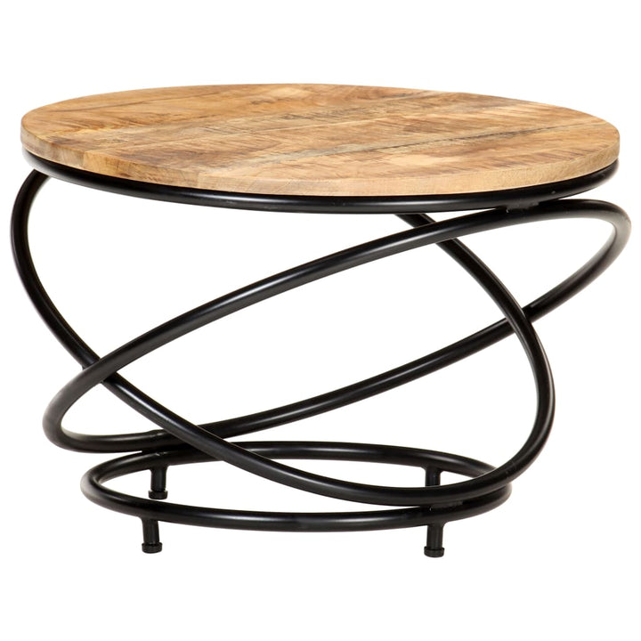 sofabord 60x60x40 cm massivt ru mangotræ sort