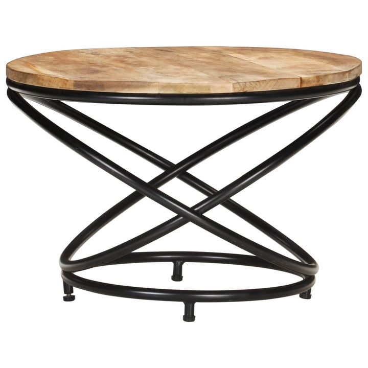sofabord 60x60x40 cm massivt ru mangotræ sort