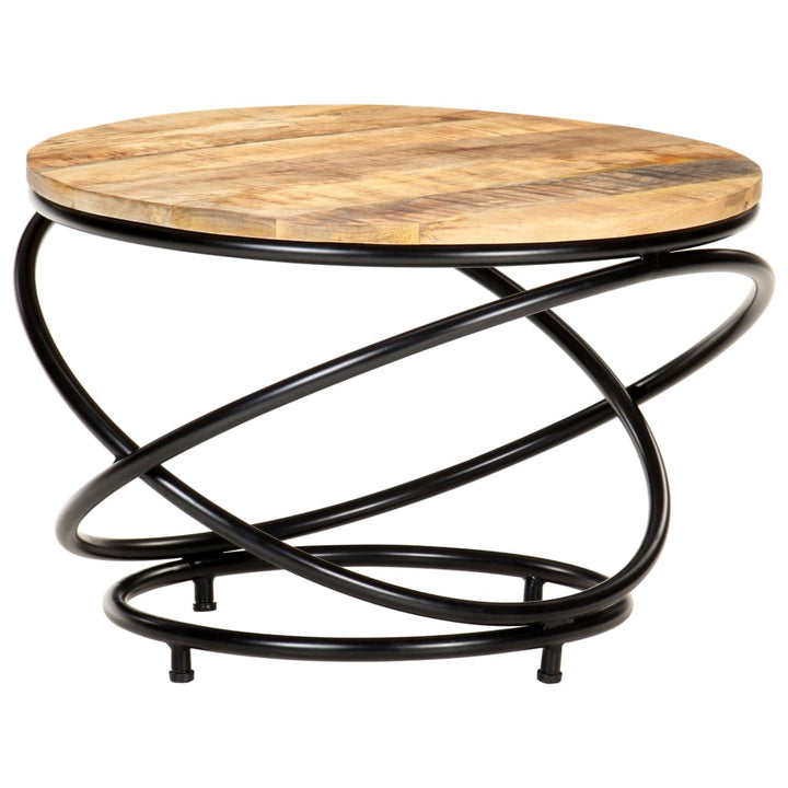 sofabord 60x60x40 cm massivt ru mangotræ sort