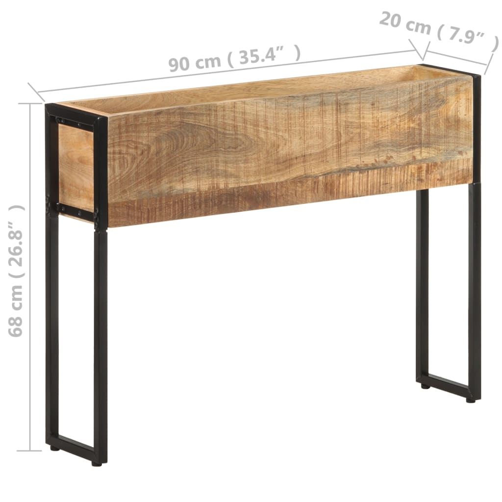 plantekasse 90x20x68 cm massivt mangotræ