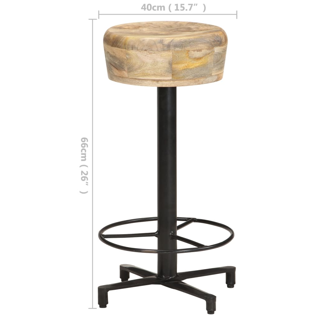 barstole 2 stk. 66 cm massivt mangotræ