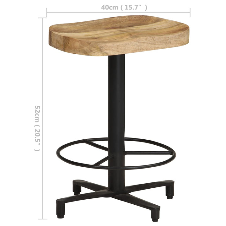 barstole 2 stk. 52 cm massivt mangotræ