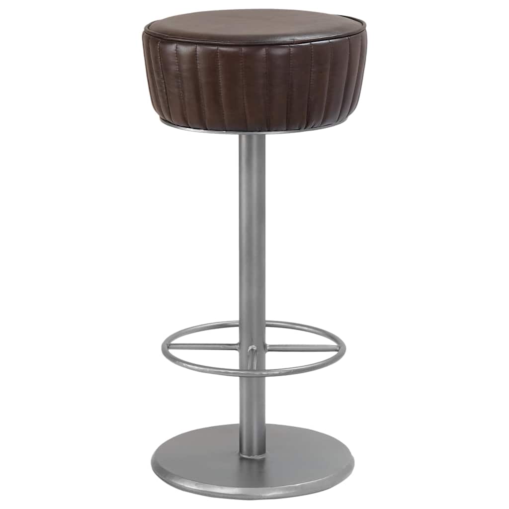 barstol ægte læder rustikbrun