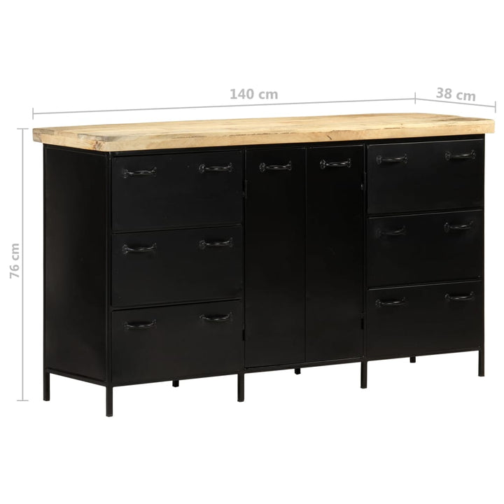skænk 140x38x76 cm ru mangotræ
