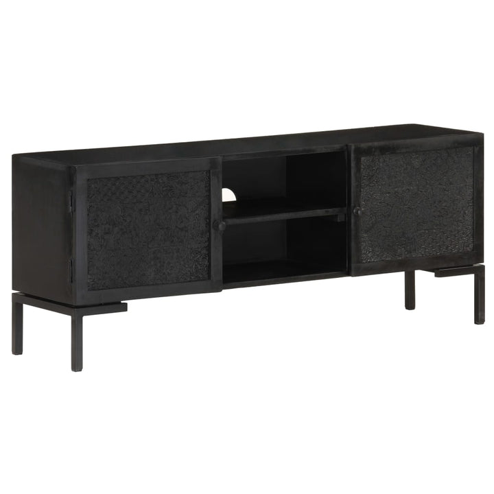tv-skab 115x30x46 cm massivt mangotræ sort