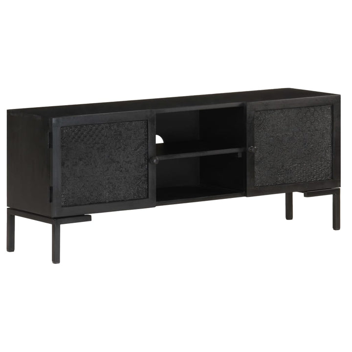 tv-skab 115x30x46 cm massivt mangotræ sort