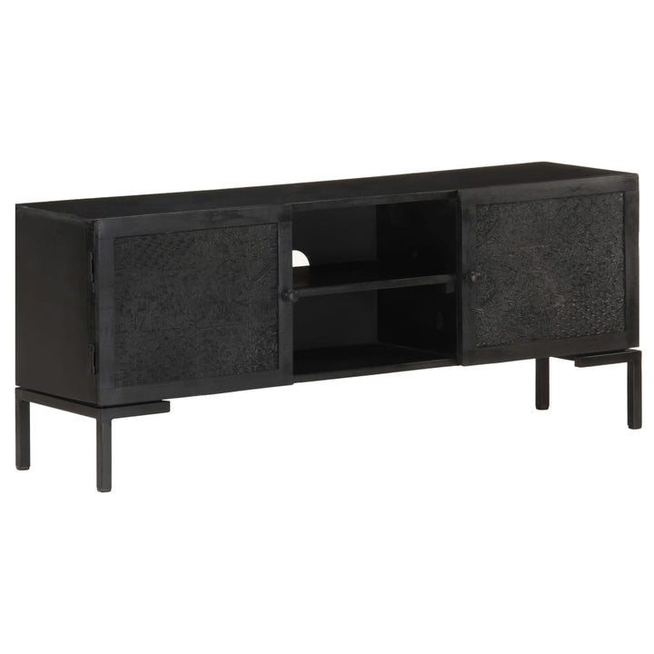 tv-skab 115x30x46 cm massivt mangotræ sort