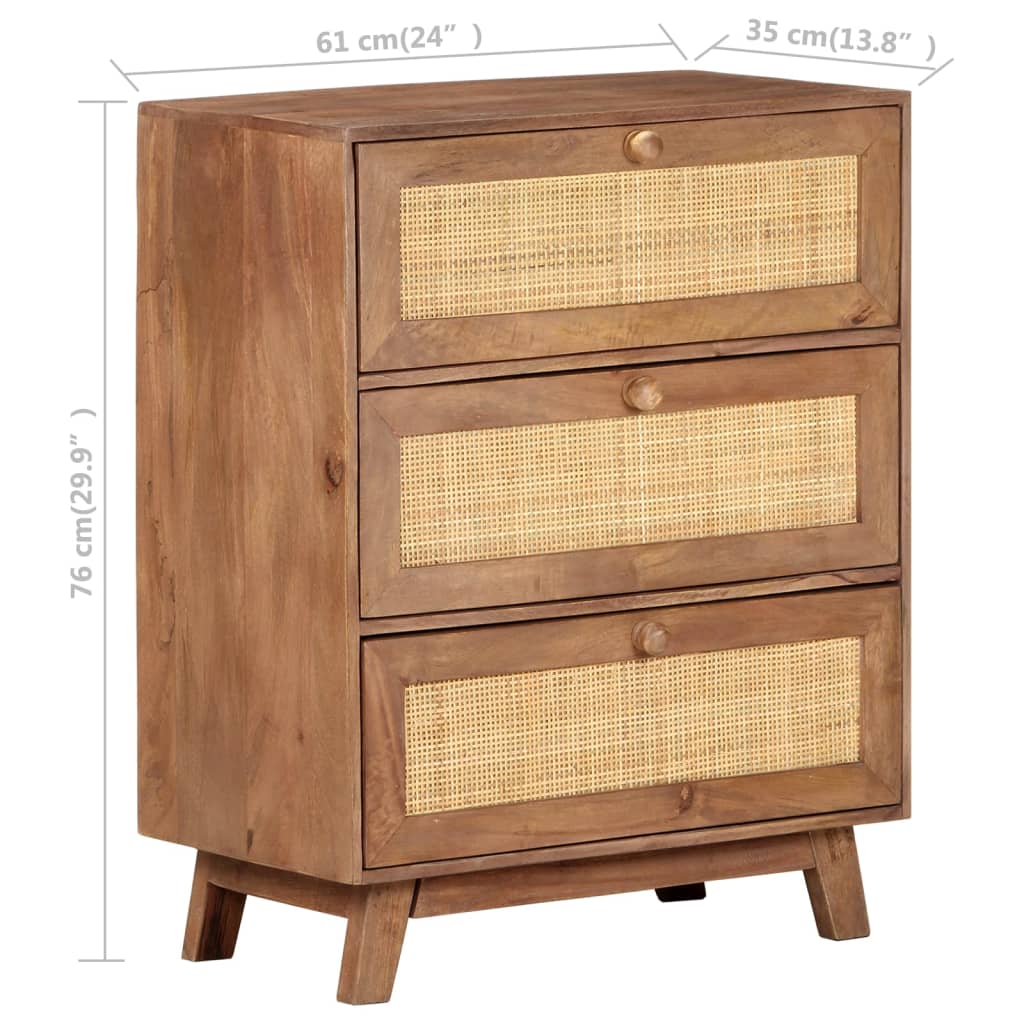 skænk 61x35x76 cm massivt mangotræ