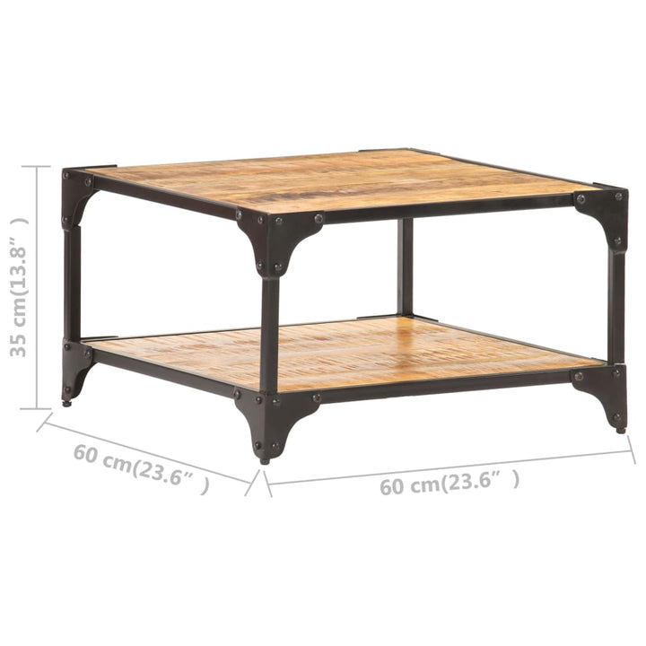 sofabord 60x60x35 cm massivt mangotræ