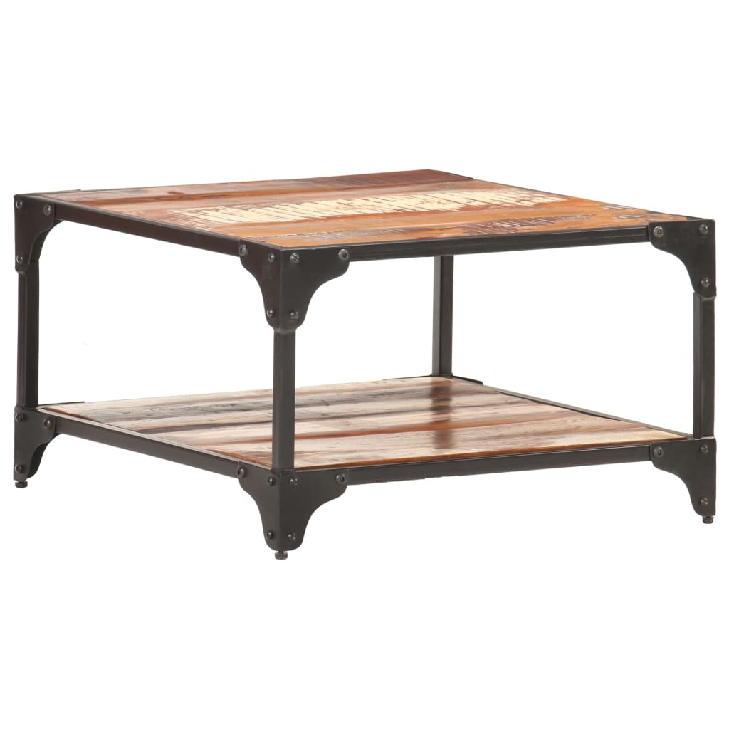 sofabord 60x60x35 cm massivt genbrugstræ