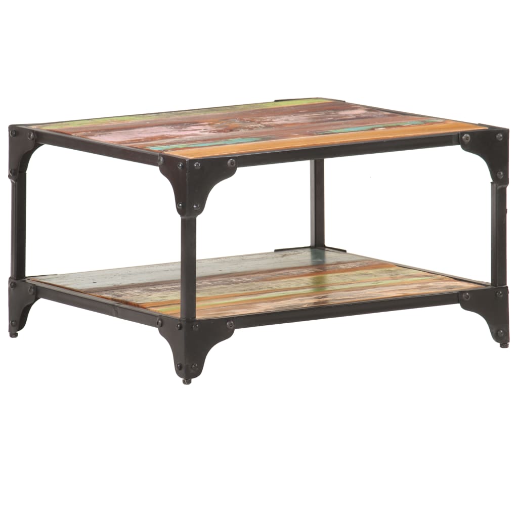 sofabord 60x60x35 cm massivt genbrugstræ