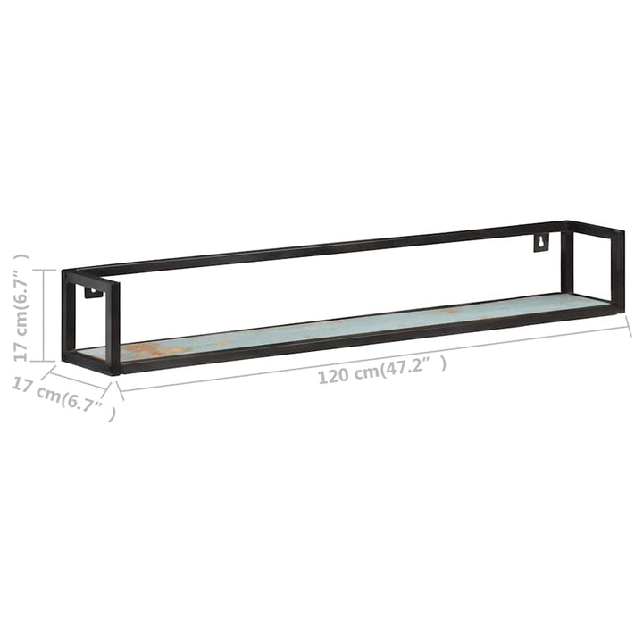 væghylder 2 stk. 120 cm massivt genbrugstræ