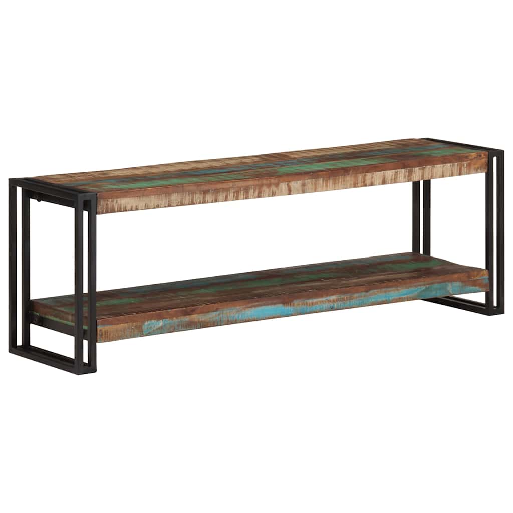 tv-skab 120x30x40 cm massivt genbrugstræ og stål