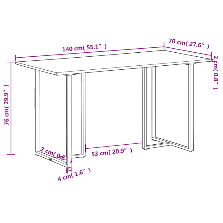 spisebord 140 cm ru mangotræ