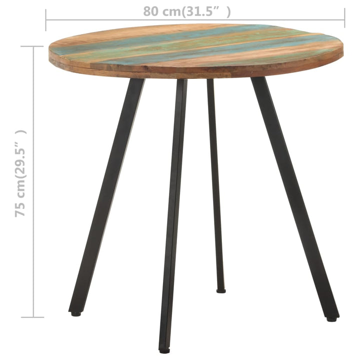 spisebord 80 cm massivt genbrugstræ