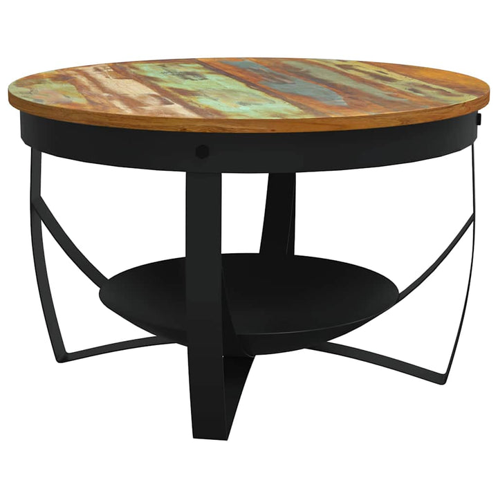 sofabord Ø68x43 cm massivt genbrugstræ