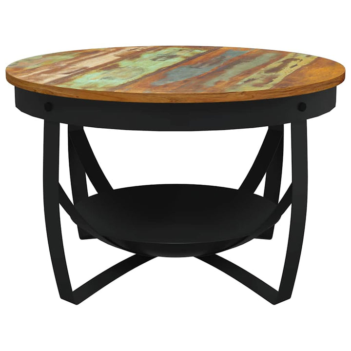 sofabord Ø68x43 cm massivt genbrugstræ