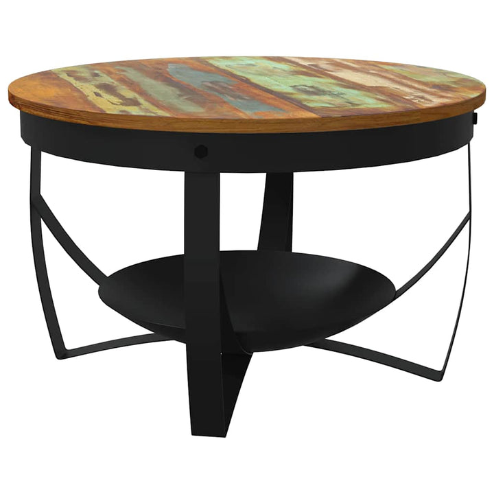 sofabord Ø68x43 cm massivt genbrugstræ