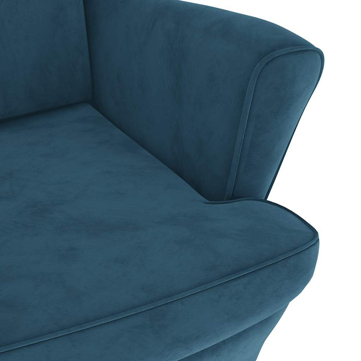 lænestol velour blå