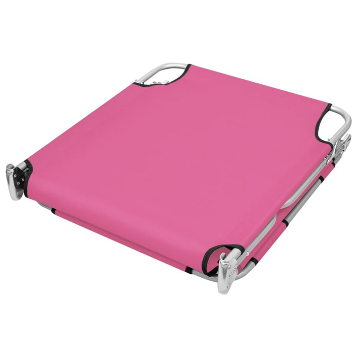 foldbar liggestol med nakkehynde stål pink