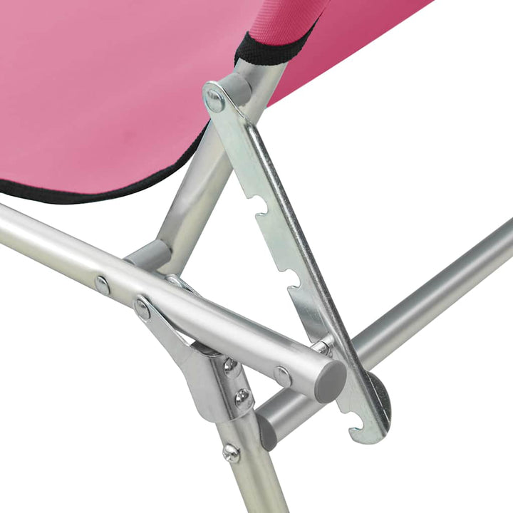 foldbar liggestol med baldakin aluminium pink