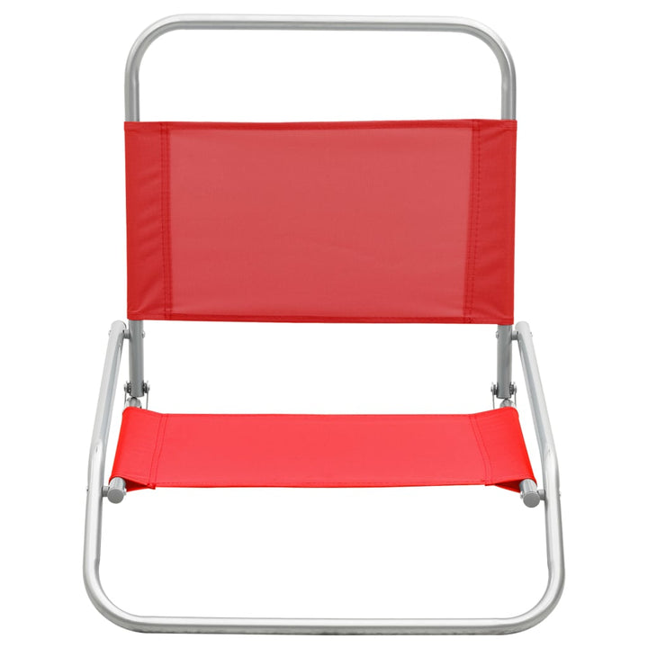 foldbare strandstole 2 stk. stof rød