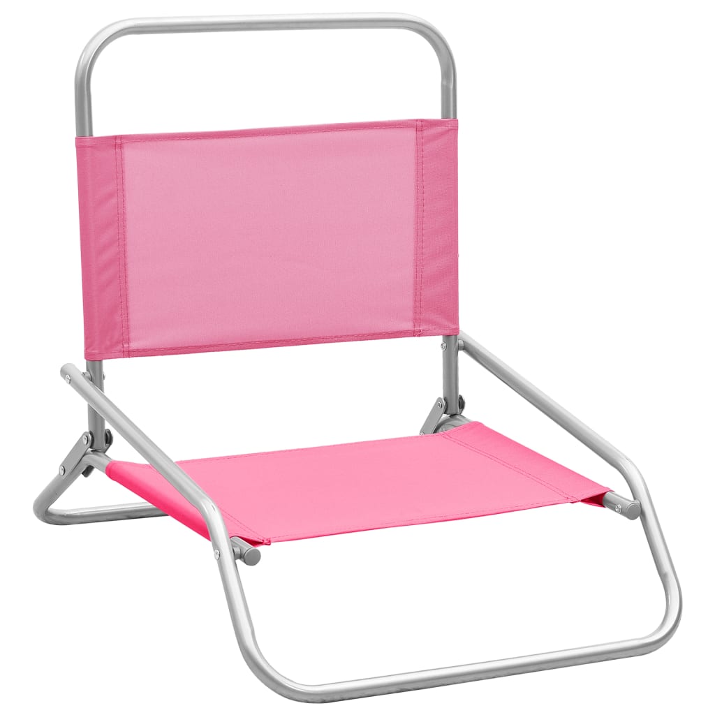 foldbare strandstole 2 stk. stof pink