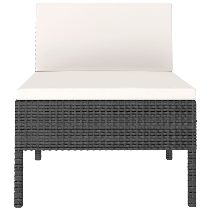 havestole 3 stk. med hynder polyrattan sort