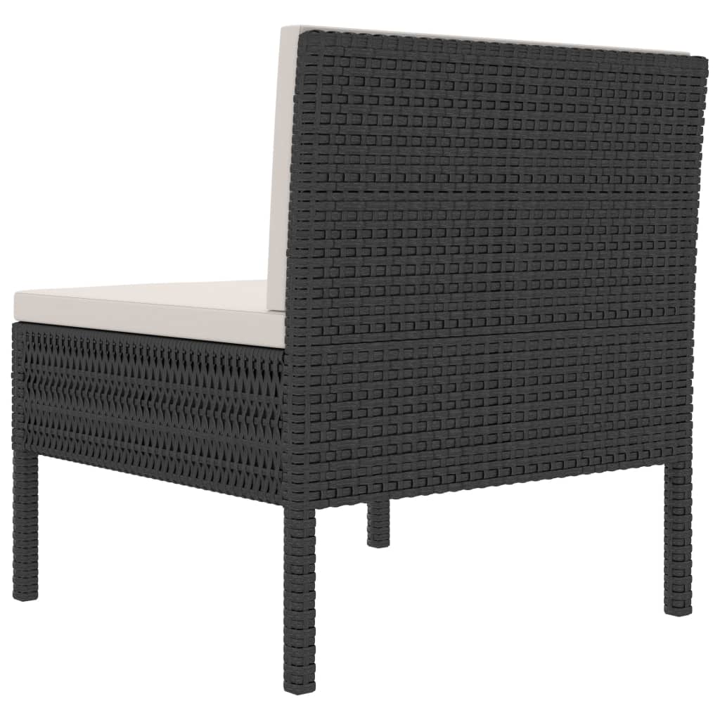 havestole 3 stk. med hynder polyrattan sort