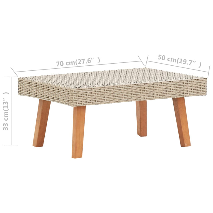 haveloungesæt 3 dele med hynder polyrattan beige