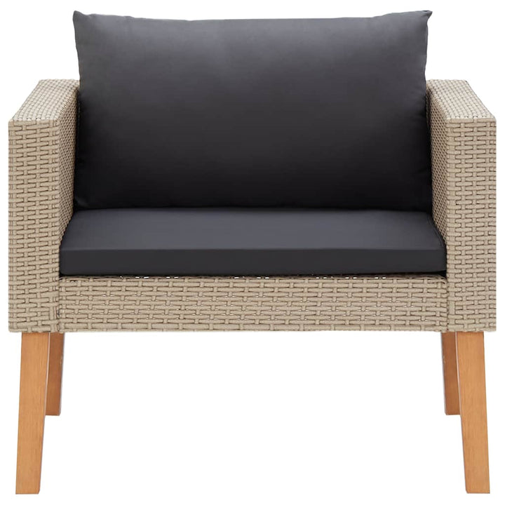 1-personssofa med hynder polyrattan beige