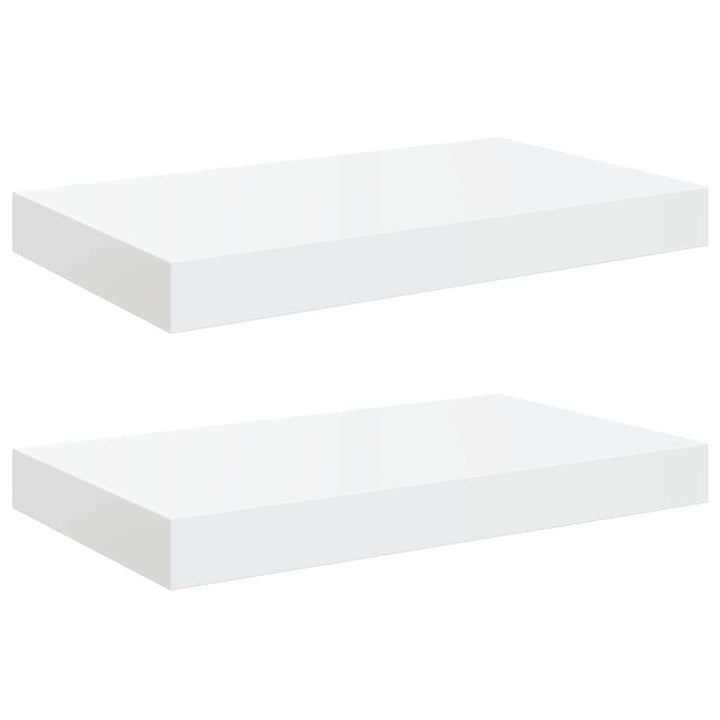væghylder 2 stk. 40x23x3,8 cm MDF hvid højglans