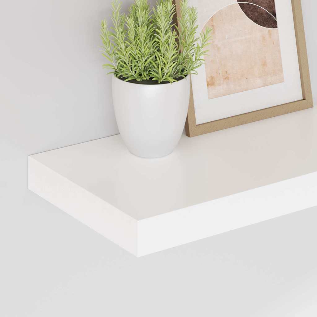 væghylder 2 stk. 40x23x3,8 cm MDF hvid højglans