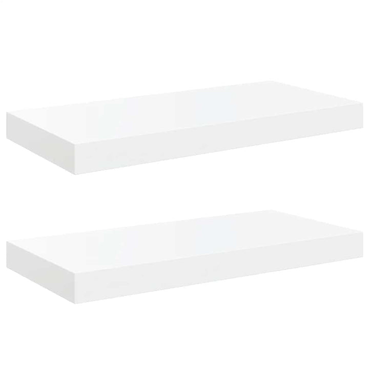 væghylder 2 stk. 50x23x3,8 cm MDF hvid højglans
