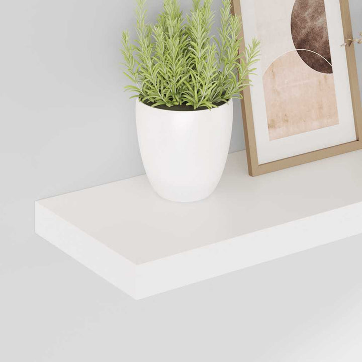 væghylder 2 stk. 50x23x3,8 cm MDF hvid højglans