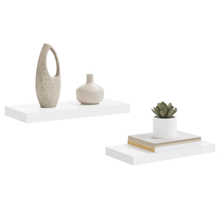 væghylder 2 stk. 50x23x3,8 cm MDF hvid højglans