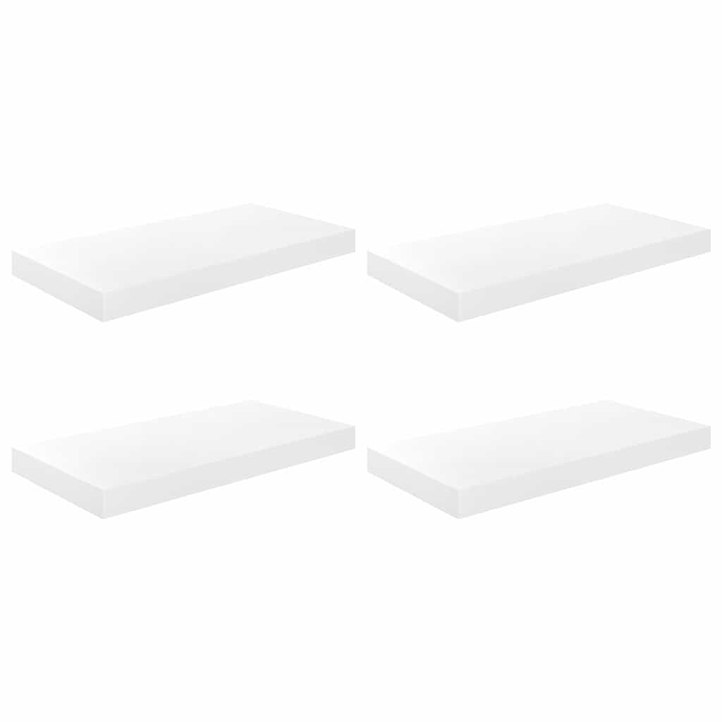 væghylder 4 stk. 50x23x3,8 cm MDF hvid højglans