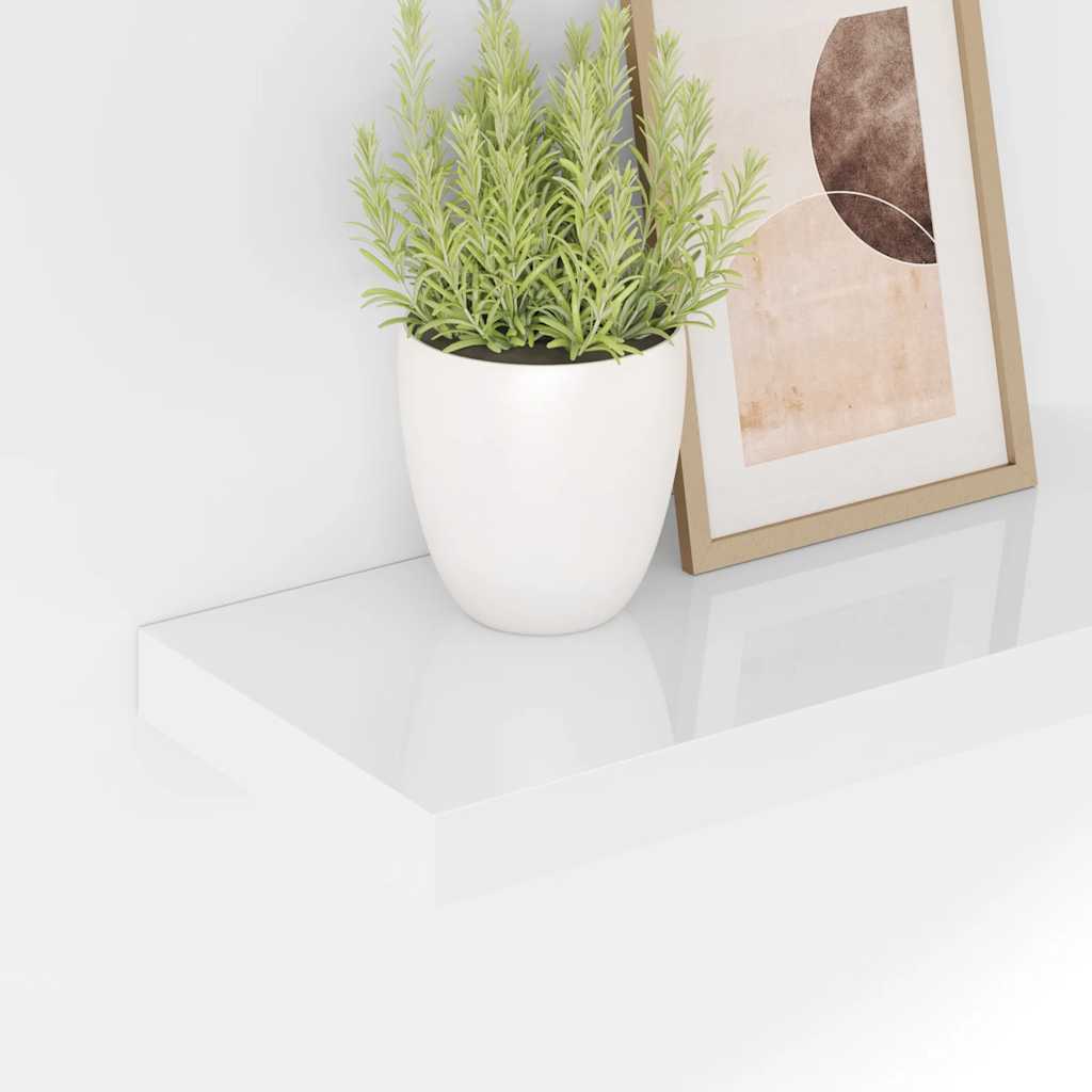 væghylder 4 stk. 50x23x3,8 cm MDF hvid højglans