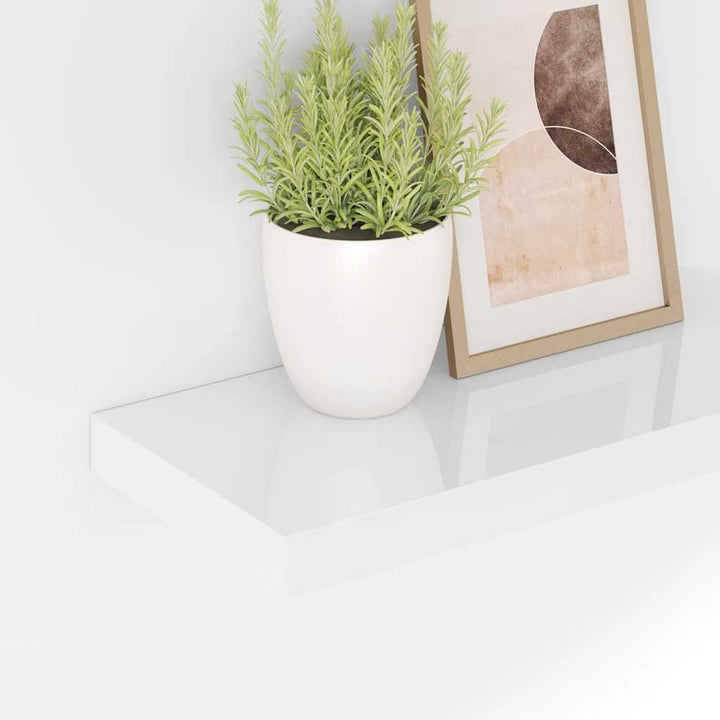 væghylder 4 stk. 50x23x3,8 cm MDF hvid højglans