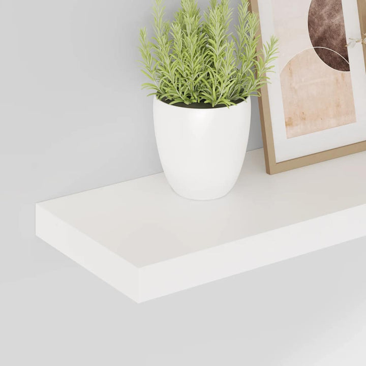 væghylder 2 stk. 60x23,5x3,8 cm MDF hvid højglans